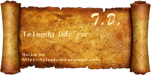 Telegdy Dóra névjegykártya